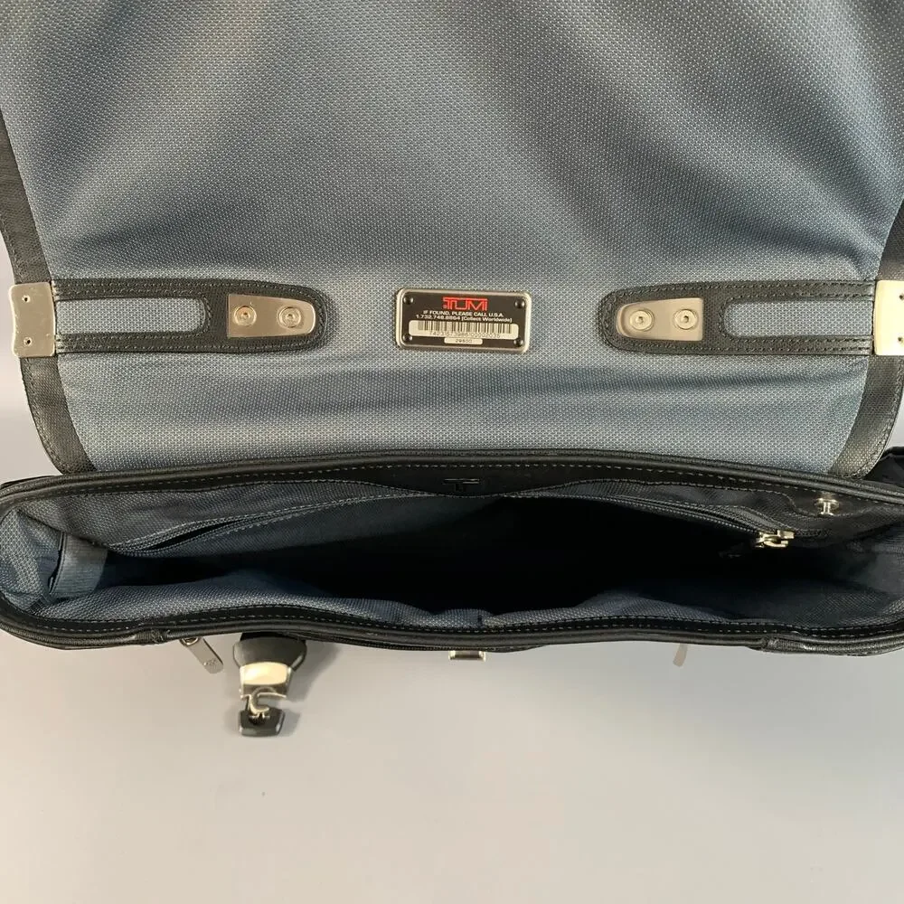 TUMI Black Mixed Fabrics Leather Briefcase